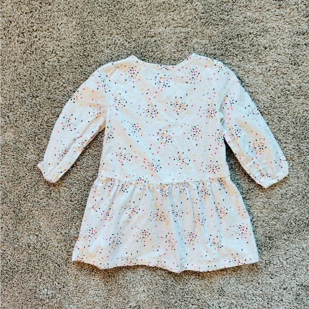 Gymboree Baby Girl Long-Sleeve Printed Dress White button front Size 12-18 month